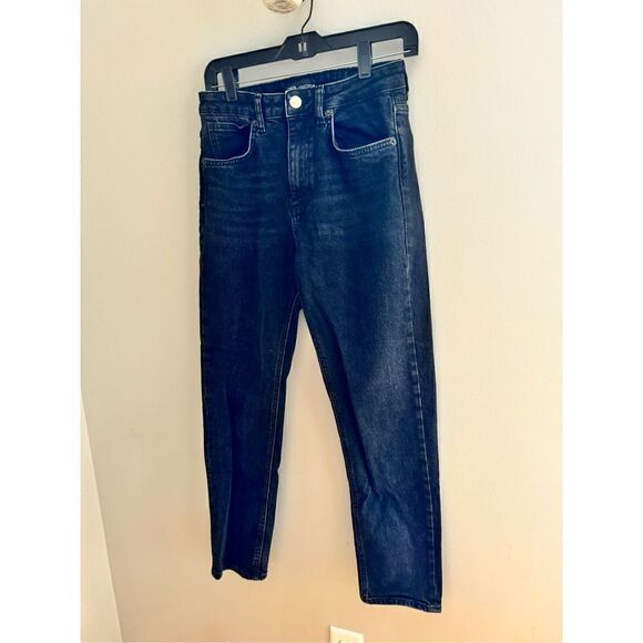 Zara Women The ’90s Cheeky® Jean Straight Fit Cropped Jeans Washed Black Size 4 - Picture 3 of 7